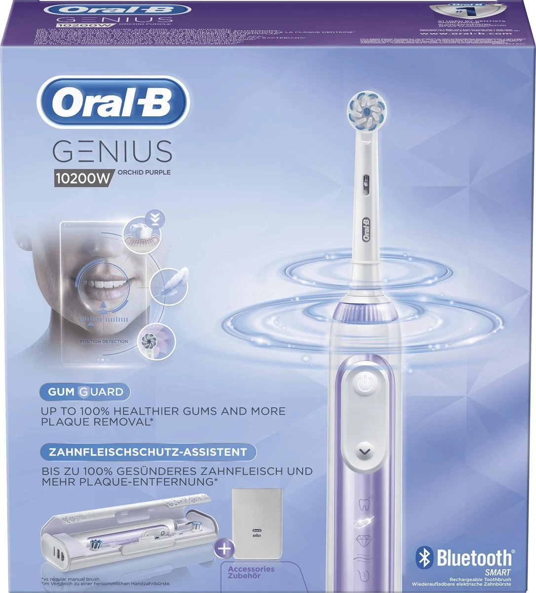 Oral B Oral-B Genius 10200W Orchid Purple Elektrische Tandenborstel Paars/Wit 6 Oral B Oral-B Genius 10200W Orchid Purple Elektrische Tandenborstel Paars/Wit - Afbeelding 6