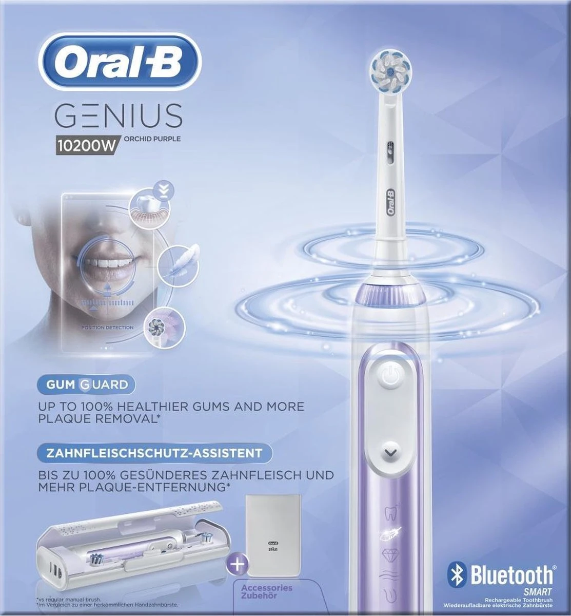 Oral B Oral-B Genius 10200W Orchid Purple Elektrische Tandenborstel Paars/Wit 2 Oral B Oral-B Genius 10200W Orchid Purple Elektrische Tandenborstel Paars/Wit - Afbeelding 2