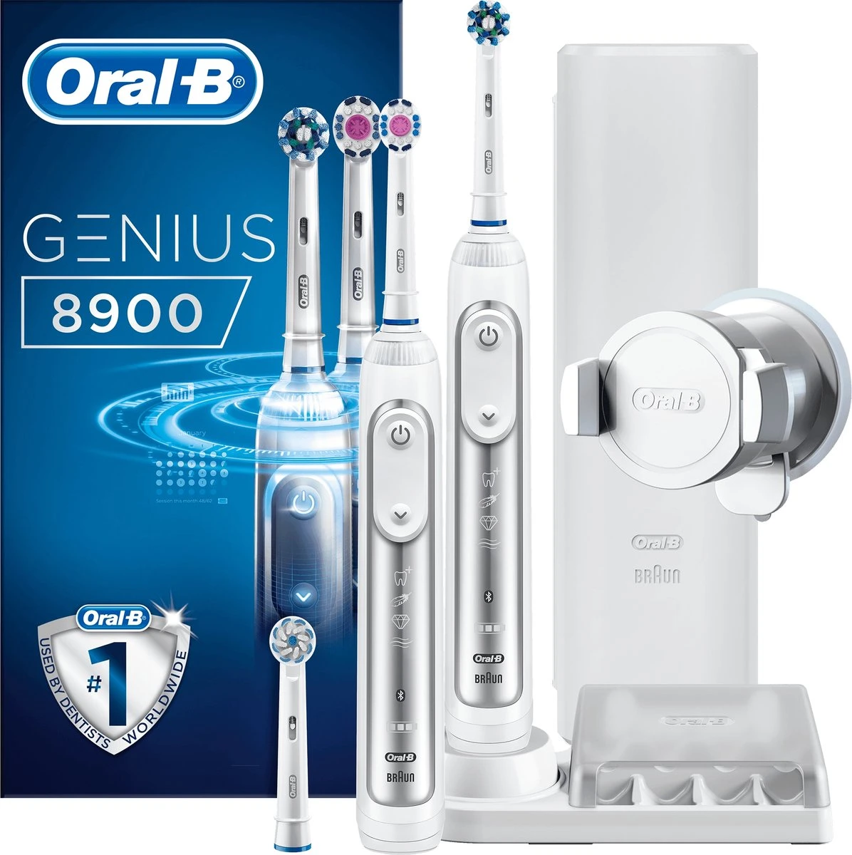 Oral B Oral-B Genius 8900 - Elektrische Tandenborstel Duoverpakking - Wit 10 Oral B Oral-B Genius 8900 - Elektrische Tandenborstel Duoverpakking - Wit - Afbeelding 10