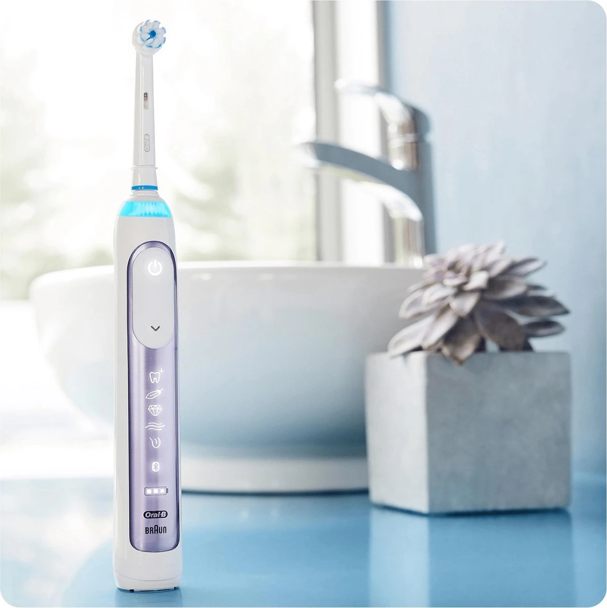 Oral B Oral-B Genius 10200W Orchid Purple Elektrische Tandenborstel Paars/Wit 12 Oral B Oral-B Genius 10200W Orchid Purple Elektrische Tandenborstel Paars/Wit - Afbeelding 12