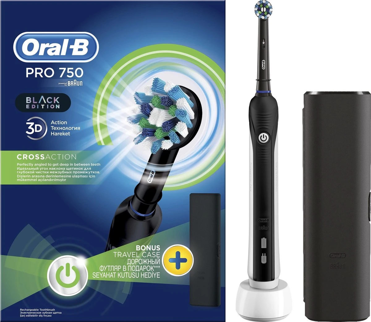 Oral B Oral-B PRO 750 - Elektrische Tandenborstel - Zwart 1 Oral B Oral-B PRO 750 - Elektrische Tandenborstel - Zwart