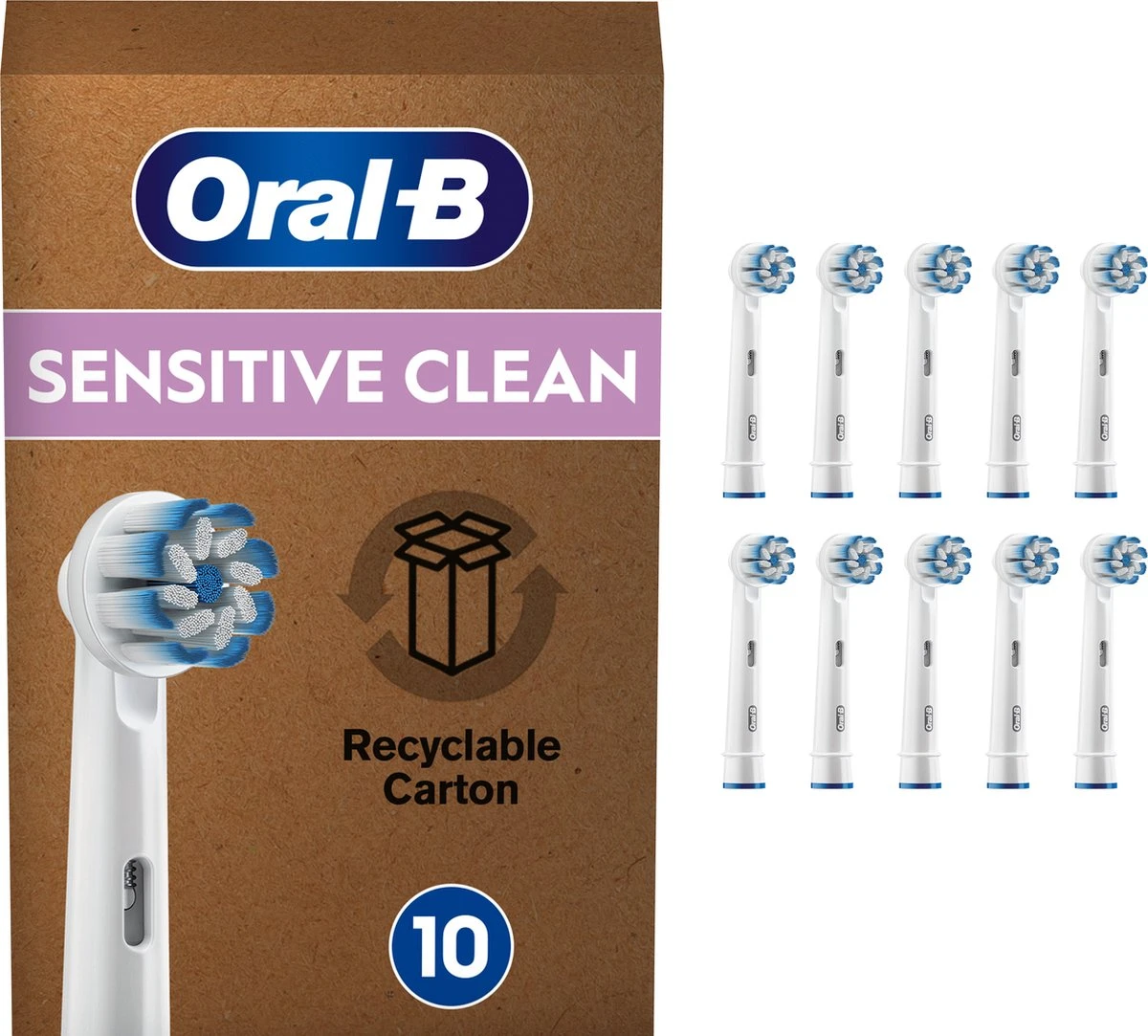 Oral B Oral-B Sensitive Clean - Met CleanMaximiser-technologie - Opzetborstels - 10 Stuks - Brievenbusverpakking 1 Oral B Oral-B Sensitive Clean - Met CleanMaximiser-technologie - Opzetborstels - 10 Stuks - Brievenbusverpakking