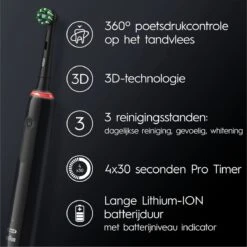 Oral B Oral-B Pro 3 3000 - Elektrische Tandenborstel - Zwart 18 Oral B Oral-B Pro 3 3000 - Elektrische Tandenborstel - Zwart -Oral B Aanbiedingen Winkel 1200x1200 151