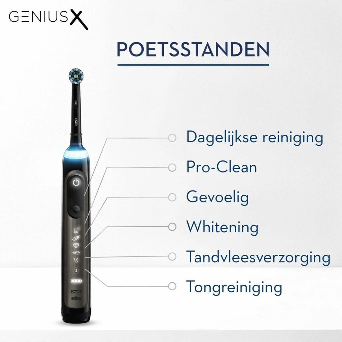 Oral B Oral-B Genius X - Special Editie - Zwart - Elektrische Tandenborstel - 1 Handvat En 1 Opzetborstel 8 Oral B Oral-B Genius X - Special Editie - Zwart - Elektrische Tandenborstel - 1 Handvat En 1 Opzetborstel - Afbeelding 8
