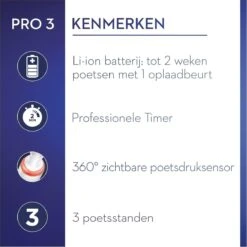Oral B Oral-B Pro 3 3000 - Wit - Elektrische Tandenborstel - Ontworpen Door Braun - 1 Handvat En 1 Opzetborstel -Oral B Aanbiedingen Winkel 1200x1200 181
