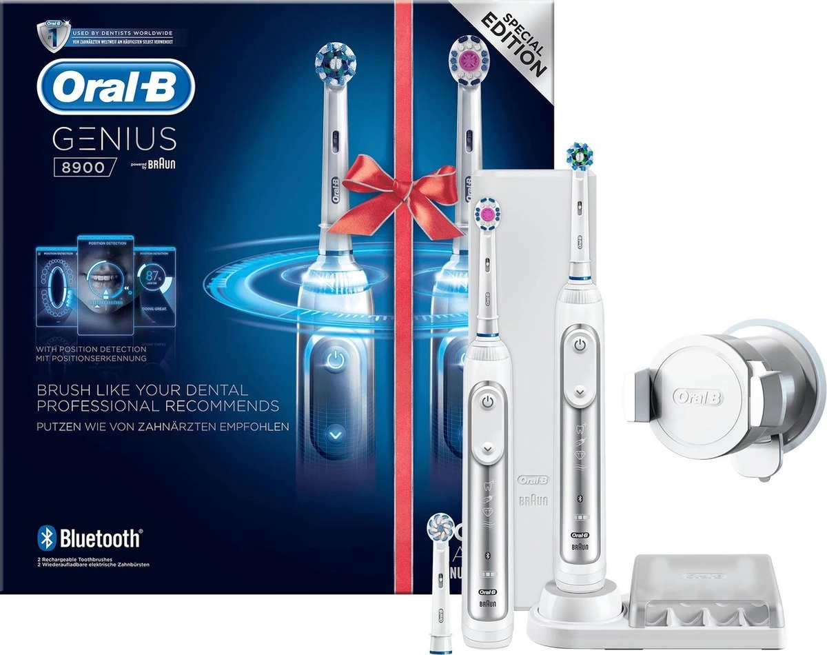 Oral B Oral-B Genius 8900 - Elektrische Tandenborstel Duoverpakking - Wit 1 Oral B Oral-B Genius 8900 - Elektrische Tandenborstel Duoverpakking - Wit