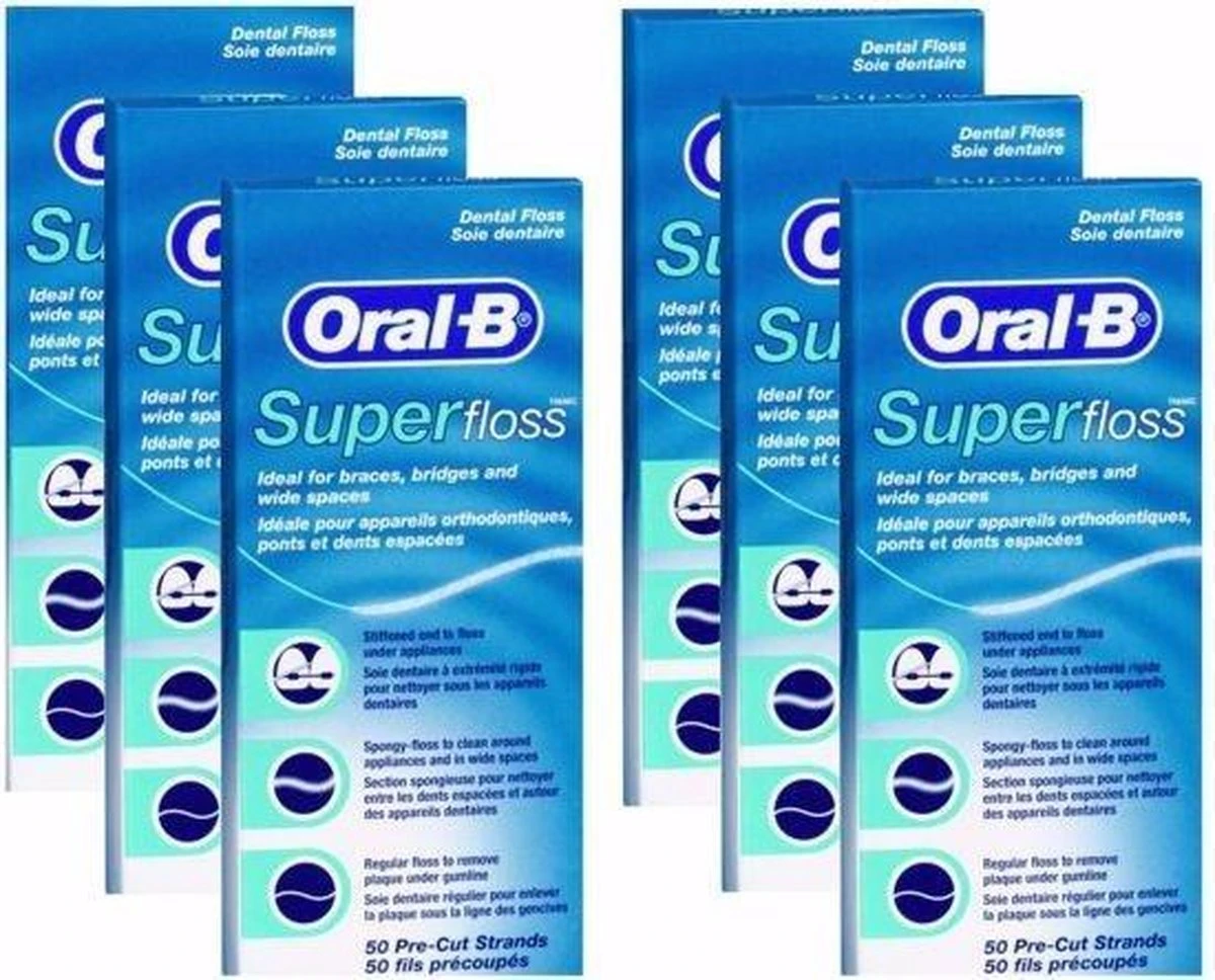 Oral B Oral-B Superfloss- 6 Stuks - Voordeelverpakking 4 Oral B Oral-B Superfloss- 6 Stuks - Voordeelverpakking - Afbeelding 4
