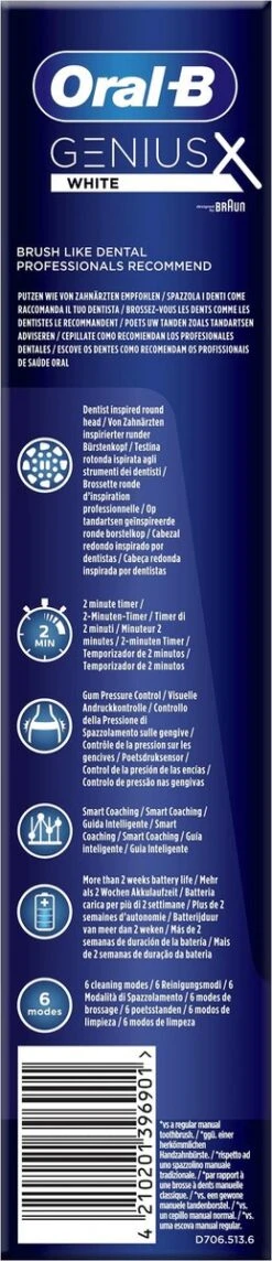 Oral B Oral-B Genius X - Wit - Elektrische Tandenborstel - Ontworpen Door Braun - 1 Handvat En 1 Opzetborstel -Oral B Aanbiedingen Winkel 259x1200 1