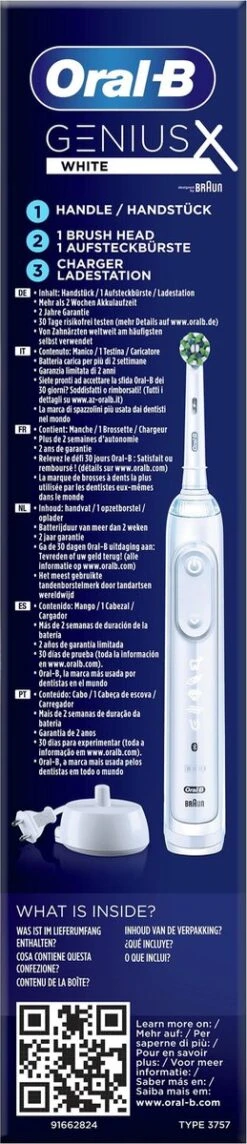 Oral B Oral-B Genius X - Wit - Elektrische Tandenborstel - Ontworpen Door Braun - 1 Handvat En 1 Opzetborstel -Oral B Aanbiedingen Winkel 259x1200