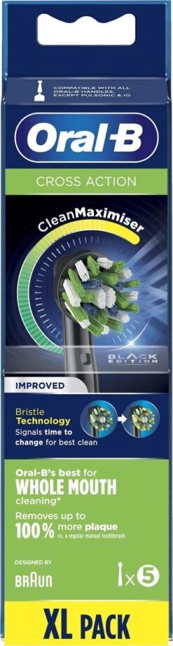 Oral B Oral-B CrossAction Opzetborstel Black Edition Met CleanMaximiser-technologie, Verpakking Van 5 Stuks -Oral B Aanbiedingen Winkel 321x1200