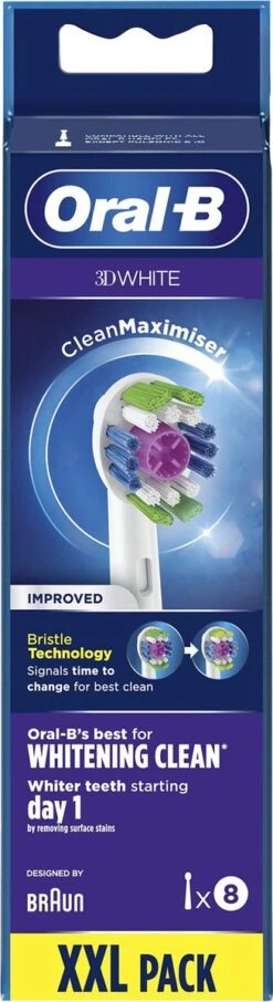 Oral B Oral-B 3D White - Met CleanMaximiser-technologie - Opzetborstels - 8 Stuks -Oral B Aanbiedingen Winkel 327x1200 3