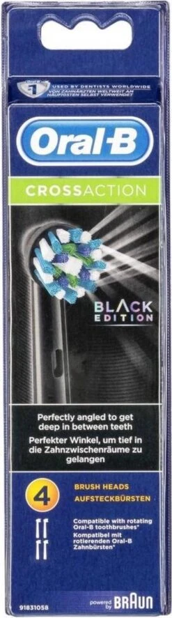 Oral B Oral-B CrossAction Zwart Opzetborstels - 4 Stuks -Oral B Aanbiedingen Winkel 334x1200