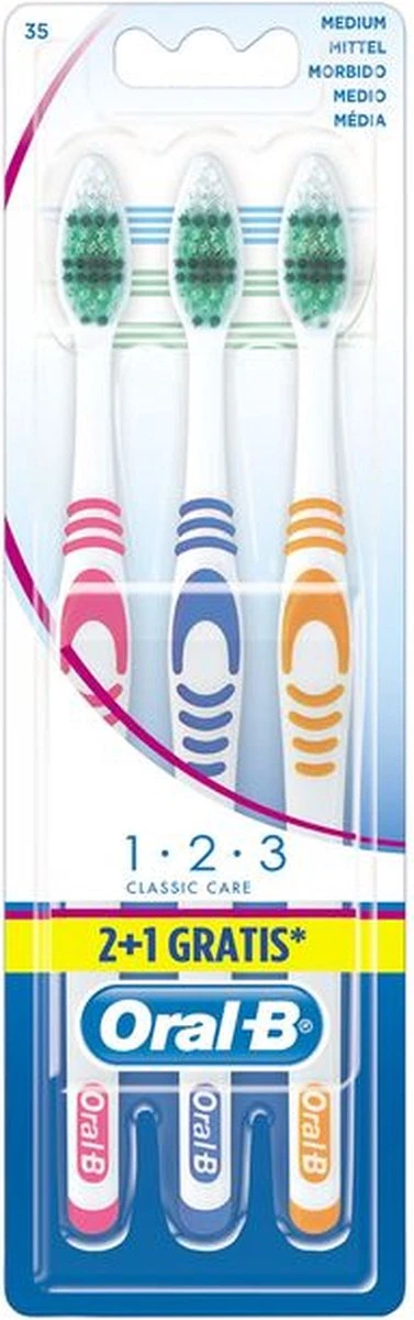 Oral B Oral-B Tandenborstel 1-2-3 Multipak 3 Stuks 1 Oral B Oral-B Tandenborstel 1-2-3 Multipak 3 Stuks