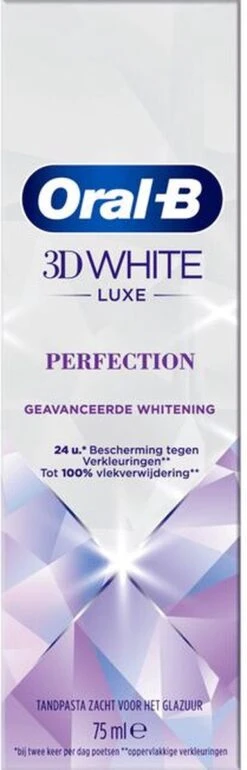 Oral B Oral-B 3D White Luxe Perfection - Voordeelverpakking 4 X 75 Ml -Tandpasta Verpakt In Gerecycleerd Karton -Oral B Aanbiedingen Winkel 385x1200