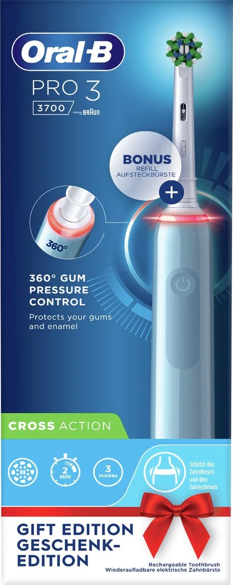 Oral B Oral-B PRO 3 3700 Elektrische Tandenborstel Blauw 9 Oral B Oral-B PRO 3 3700 Elektrische Tandenborstel Blauw - Afbeelding 9