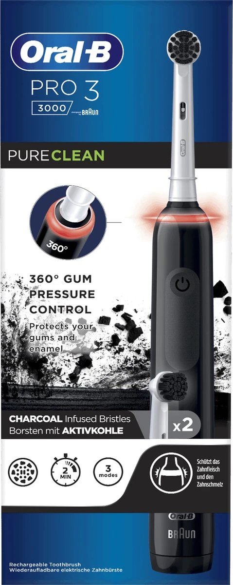 Oral B Oral-B Pro 3 3000 - Elektrische Tandenborstel - Zwart 12 Oral B Oral-B Pro 3 3000 - Elektrische Tandenborstel - Zwart - Afbeelding 12