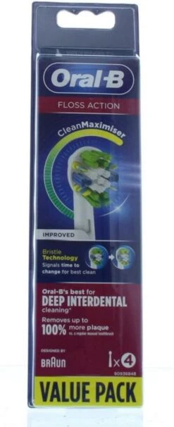 Oral B Oral-B FlossAction - Met CleanMaximiser-technologie - Opzetborstels - 4 Stuks -Oral B Aanbiedingen Winkel 489x1200