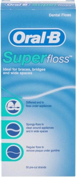 Oral B Oral-B Superfloss - 50 Stuks - Flosdraad 19 Oral B Oral-B Superfloss - 50 Stuks - Flosdraad -Oral B Aanbiedingen Winkel 519x1200