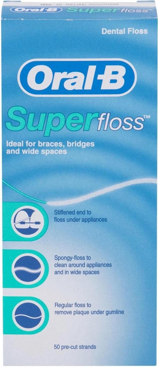 Oral B Oral-B Superfloss - 50 Stuks - Flosdraad 6 Oral B Oral-B Superfloss - 50 Stuks - Flosdraad - Afbeelding 6