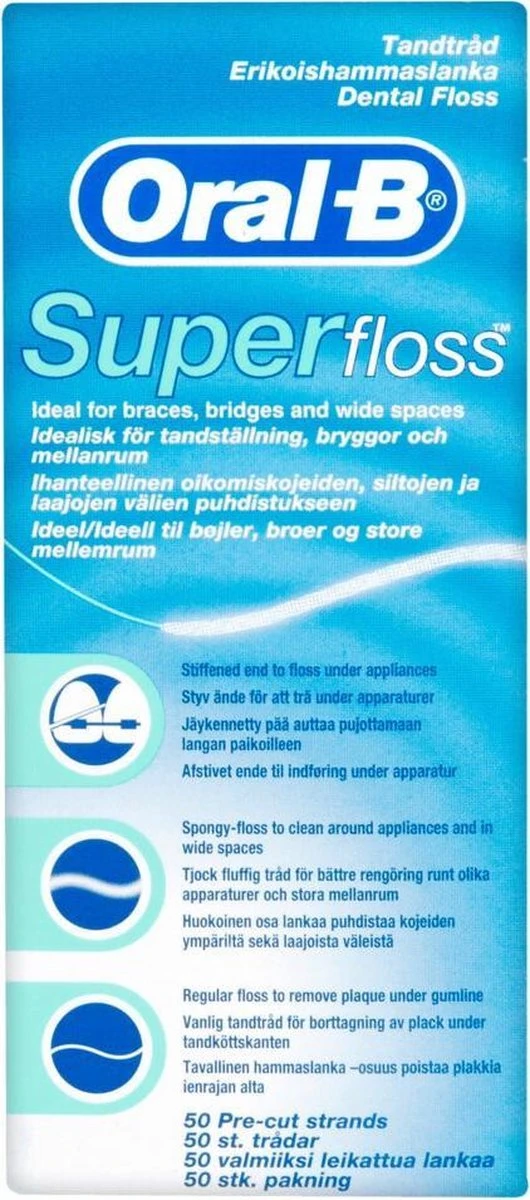Oral B Oral-B Superfloss- 6 Stuks - Voordeelverpakking 1 Oral B Oral-B Superfloss- 6 Stuks - Voordeelverpakking