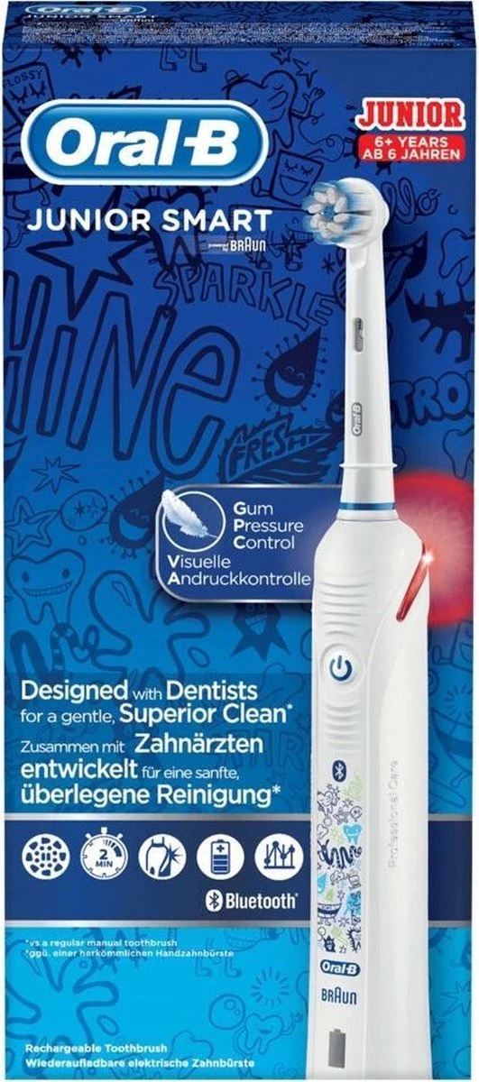 Oral B Oral-B Junior - Elektrische Tandenborstel - Wit 3 Oral B Oral-B Junior - Elektrische Tandenborstel - Wit - Afbeelding 3