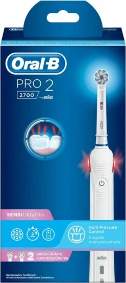 Oral B Oral-B Pro 2 2700 - Sensi Ultra Thin - Elektrische Tandenborstel - Wit -Oral B Aanbiedingen Winkel 536x1200