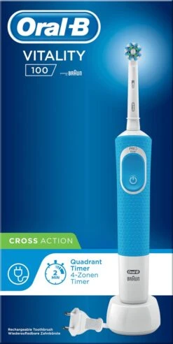 Oral B Oral-B Vitality 100 CrossAction - Blauw - Elektrische Tandenborstel -Oral B Aanbiedingen Winkel 603x1200