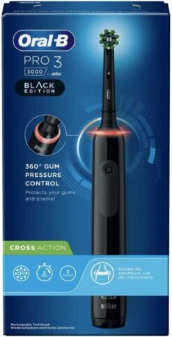 Oral B Oral-B Pro 3 3000 - Zwart - Elektrische Tandenborstel - Ontworpen Door Braun - Black Edition -Oral B Aanbiedingen Winkel 613x1200