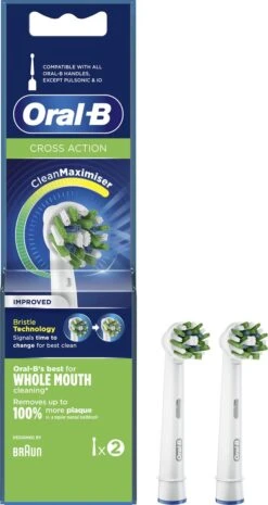 Oral B Oral-B CrossAction - Met CleanMaximiser-technologie - Opzetborstels - 2 Stuks -Oral B Aanbiedingen Winkel 637x1200 1