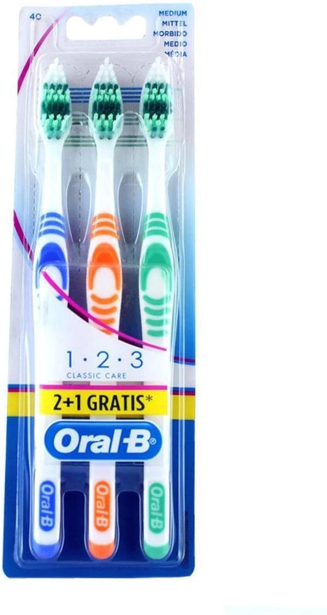 Oral B Oral-B Tandenborstel 1-2-3 Multipak 3 Stuks 3 Oral B Oral-B Tandenborstel 1-2-3 Multipak 3 Stuks - Afbeelding 3