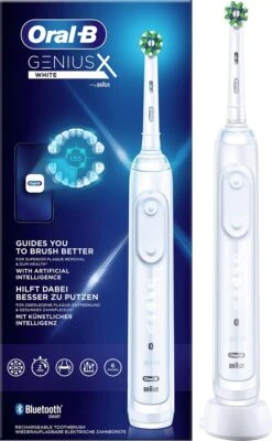 Oral B Oral-B Genius X - Wit - Elektrische Tandenborstel - Ontworpen Door Braun - 1 Handvat En 1 Opzetborstel -Oral B Aanbiedingen Winkel 741x1200