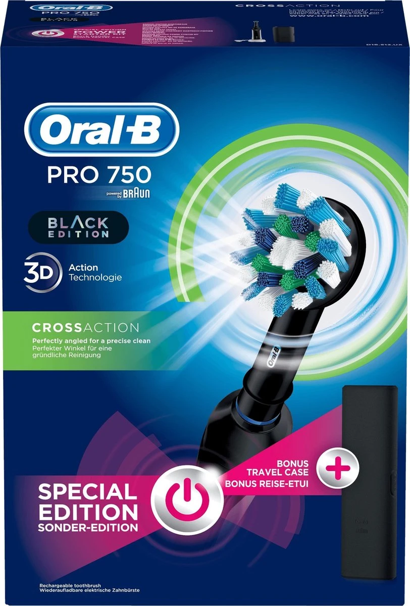 Oral B Oral-B PRO 750 - Elektrische Tandenborstel - Zwart 4 Oral B Oral-B PRO 750 - Elektrische Tandenborstel - Zwart - Afbeelding 4