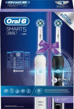 Oral B Oral-B Smart 5 5900 - Zwart En Wit - Elektrische Tandenborstel - Duopack -Oral B Aanbiedingen Winkel 816x1200