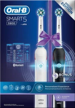 Oral B Oral-B Smart 5 5900 - Zwart En Wit - Elektrische Tandenborstel - Duopack -Oral B Aanbiedingen Winkel 833x1200