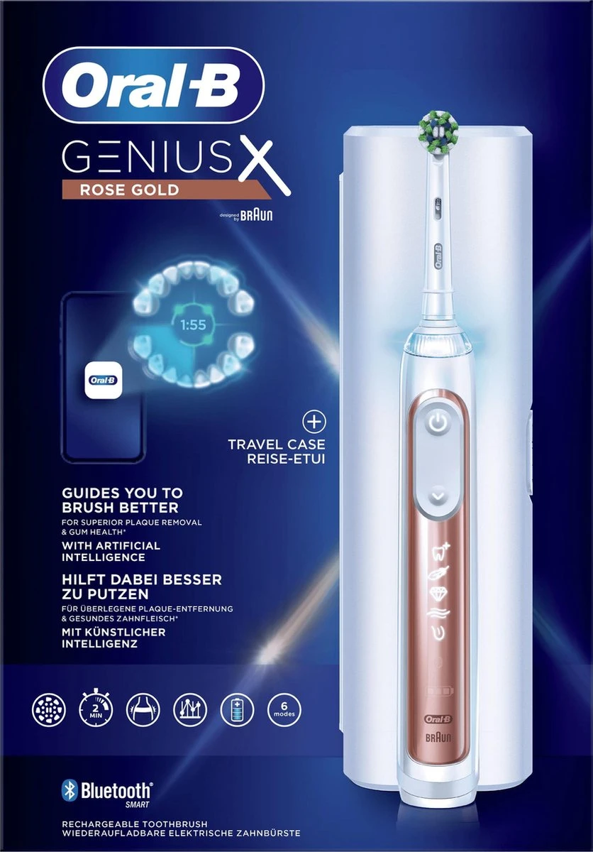 Oral B Oral-B Genius X - Elektrische Tandenborstel - Rosegold 2 Oral B Oral-B Genius X - Elektrische Tandenborstel - Rosegold - Afbeelding 2