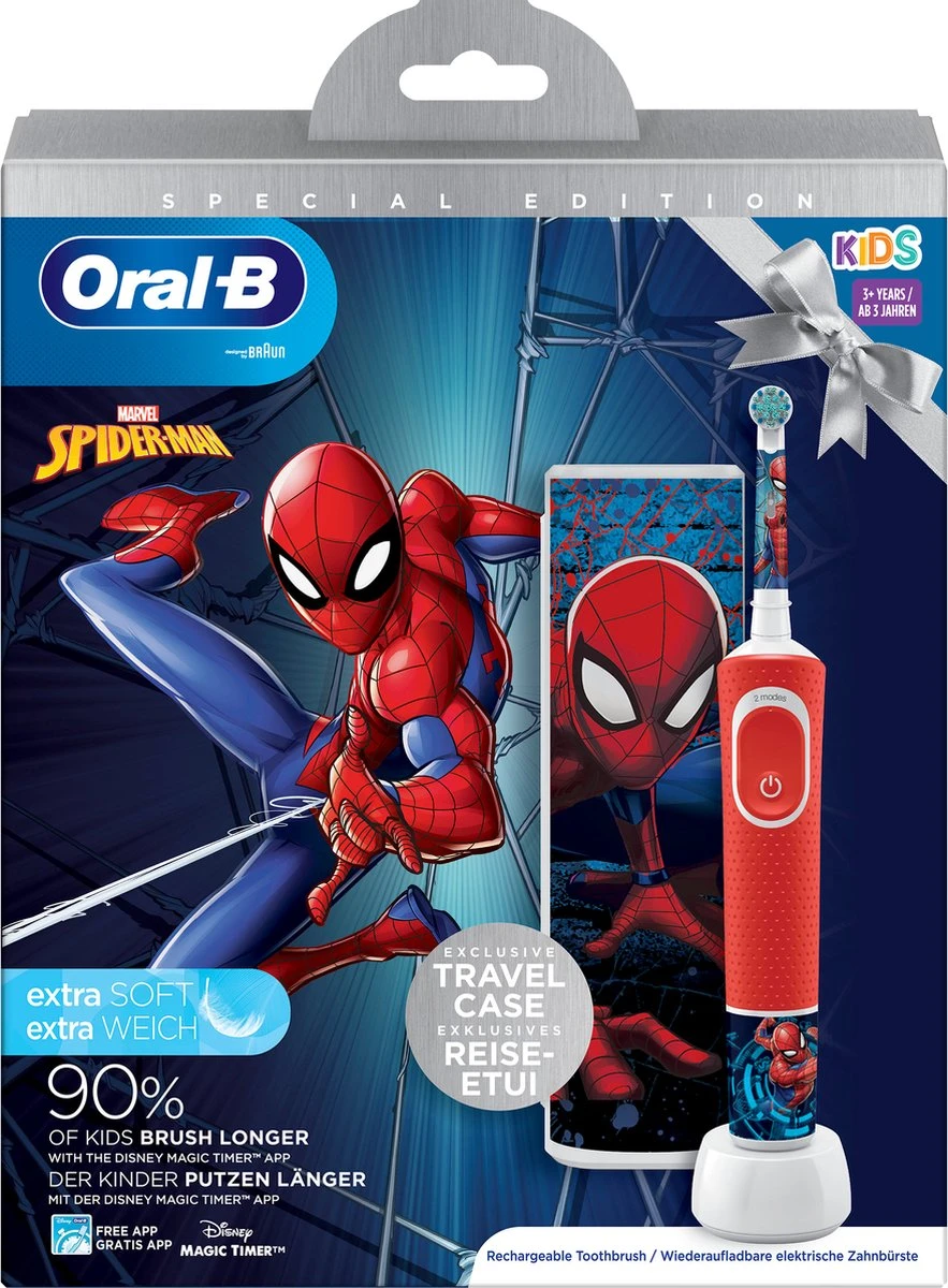 Oral B Oral-B Spiderman Elektrische Tandenborstel + Reisetui 2 Oral B Oral-B Spiderman Elektrische Tandenborstel + Reisetui - Afbeelding 2