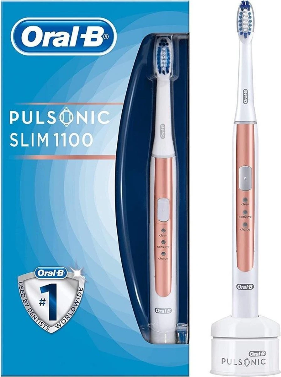 Oral B Pulsonic Slim 1100 Elektrische Tandenborstel Wit/Rosé 2 Oral B Pulsonic Slim 1100 Elektrische Tandenborstel Wit/Rosé - Afbeelding 2