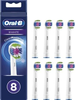 Oral B Oral-B 3D White - Met CleanMaximiser-technologie - Opzetborstels - 8 Stuks - Brievenbusverpakking -Oral B Aanbiedingen Winkel 899x1200 3