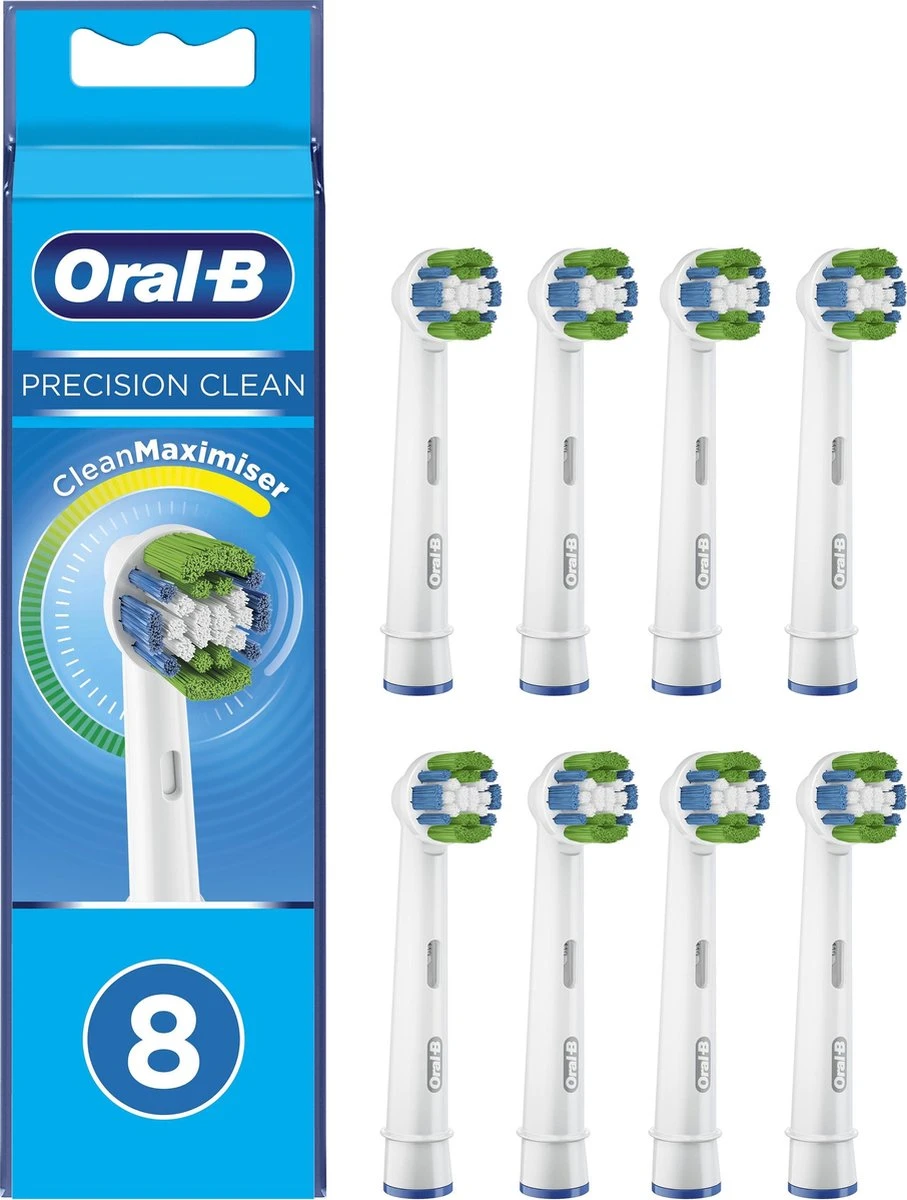 Oral B Oral-B Precision Clean Opzetborstel 8 Stuks - CleanMaximiser 1 Oral B Oral-B Precision Clean Opzetborstel 8 Stuks - CleanMaximiser