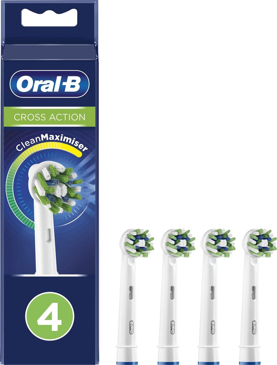 Oral B Oral-B CrossAction - Met CleanMaximiser-technologie - Opzetborstels - 4 Stuks 1 Oral B Oral-B CrossAction - Met CleanMaximiser-technologie - Opzetborstels - 4 Stuks