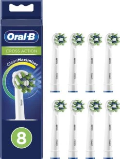 Oral B Oral-B CrossAction - Met CleanMaximiser-technologie - Opzetborstels - 8 Stuks