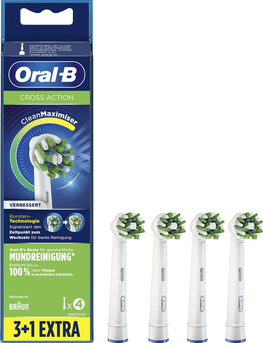 Oral B Oral-B CrossAction - Met CleanMaximiser-technologie - Opzetborstels - 4 Stuks 11 Oral B Oral-B CrossAction - Met CleanMaximiser-technologie - Opzetborstels - 4 Stuks - Afbeelding 11
