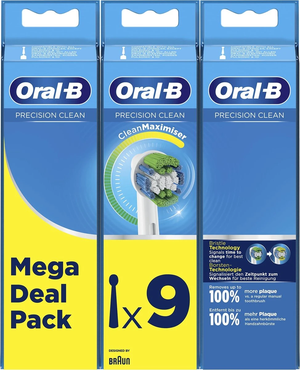 Oral B Oral-B Precision Clean - Met CleanMaximiser-technologie - Opzetborstels - 9 Stuks 1 Oral B Oral-B Precision Clean - Met CleanMaximiser-technologie - Opzetborstels - 9 Stuks